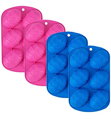 Medoore 4 Pack Easter Egg Shape Silicone Treat Mold, Easter Silicone Mold for Chocolate, Candy, Baking Muffin, Cupcake, Jello, Soap, Bath Bomb, Ice Cube | Amazon (US)
