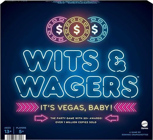 Mattel Games Wits & Wagers Board Game Vegas Edition, Party Game with Dry Erase Boards, Markers & ... | Amazon (US)