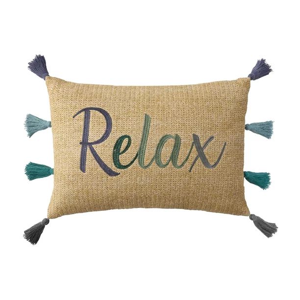 Better Homes & Gardens 13" x 19", Relax Outdoor Lumbar Toss Pillow, Natural, 1 pack | Walmart (US)