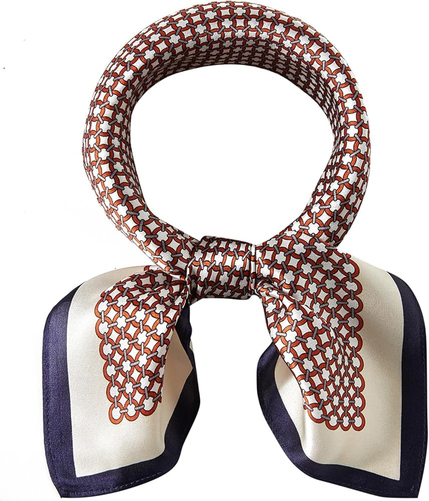 100% Mulberry Silk Neck Scarf, 21"x21" Silk Hair Head Scarf for Women Men, Lightweight Square Sil... | Amazon (US)