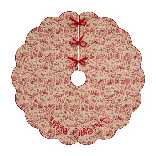 Mud Pie Toile Scalloped Tree Skirt; 54" Dia | Amazon (US)