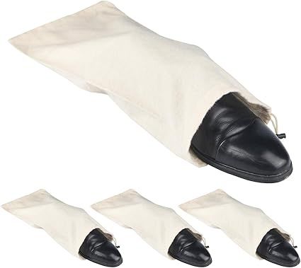 PlasMaller Shoe Storage Bags 100% Cotton with Drawstring for Men and Women for Travel Protecting ... | Amazon (US)