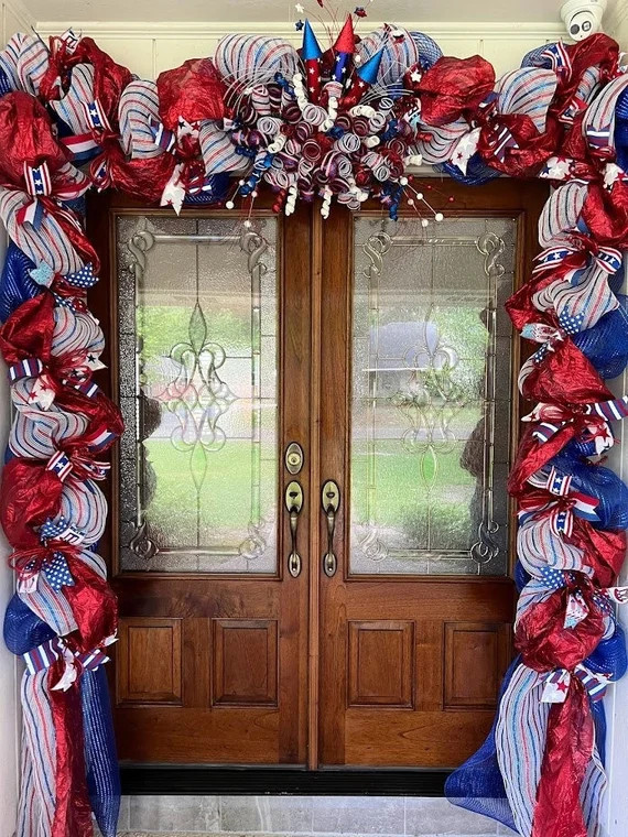 Fourth of July Garland Patriotic Decor Memorial Day Decor | Etsy | Etsy (US)