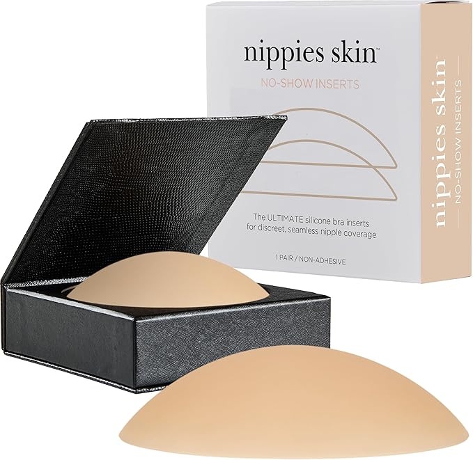 Nippies Non-Adhesive Bra Liner Nipple Covers for Women – Reusable Silicone No-Show Inserts with... | Amazon (US)