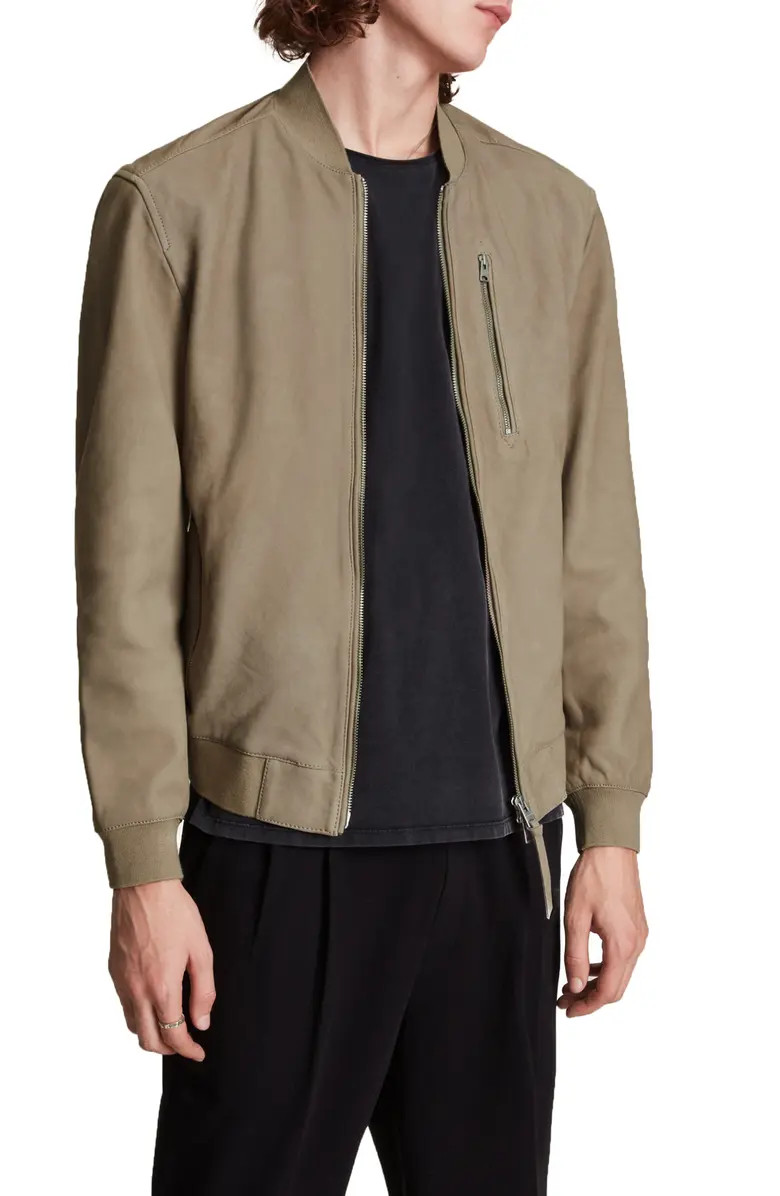AllSaints Stones Leather Bomber Jacket | Nordstrom | Nordstrom