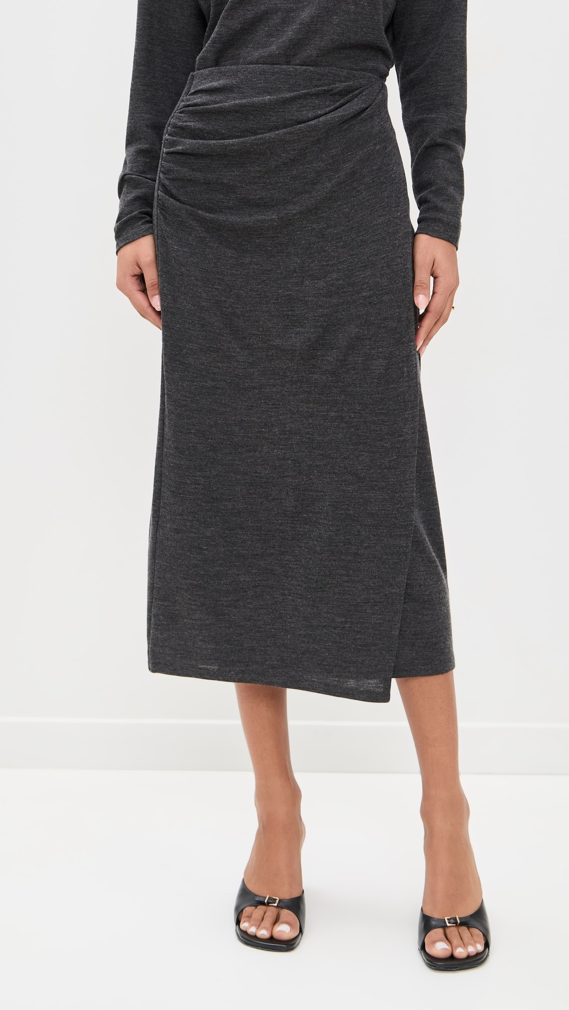 Waist Draped Midi Skirt | Shopbop