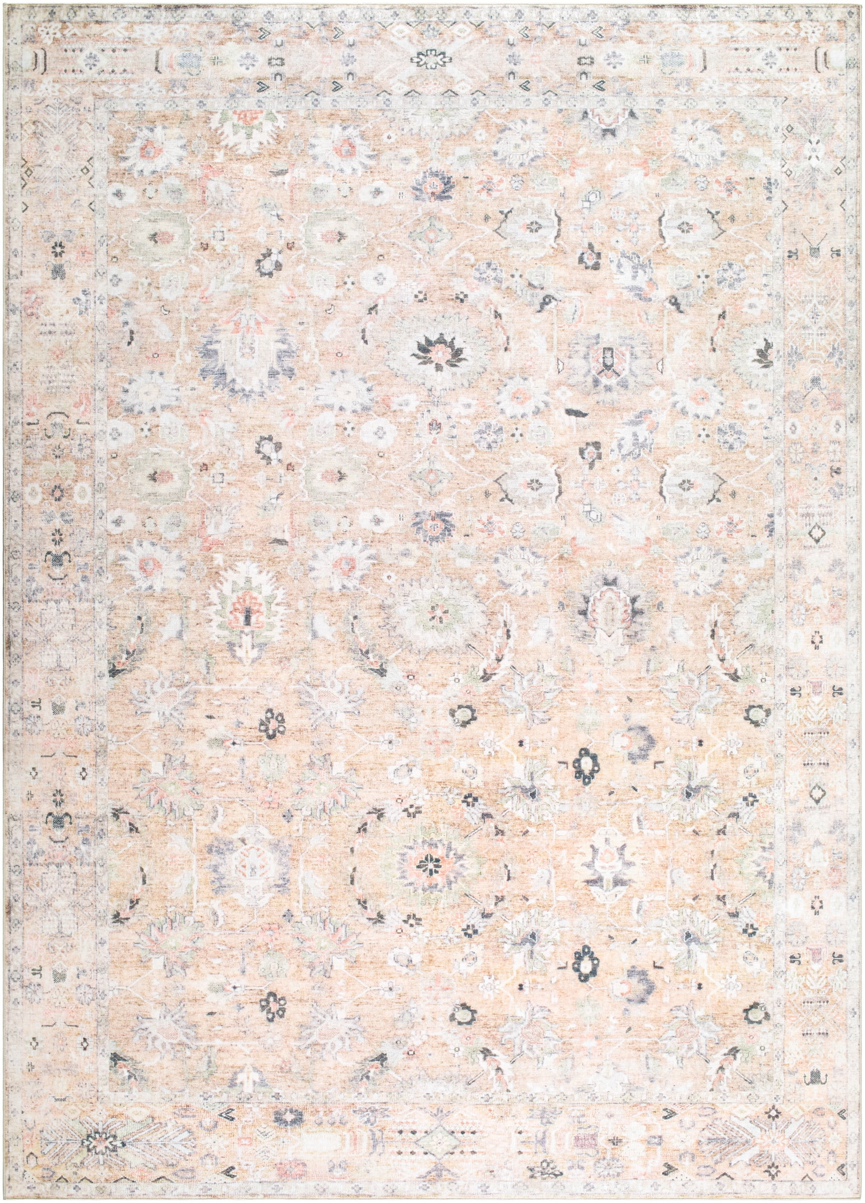 My Texas House Washable Everly Cream Washable Area Rug | Walmart (US)