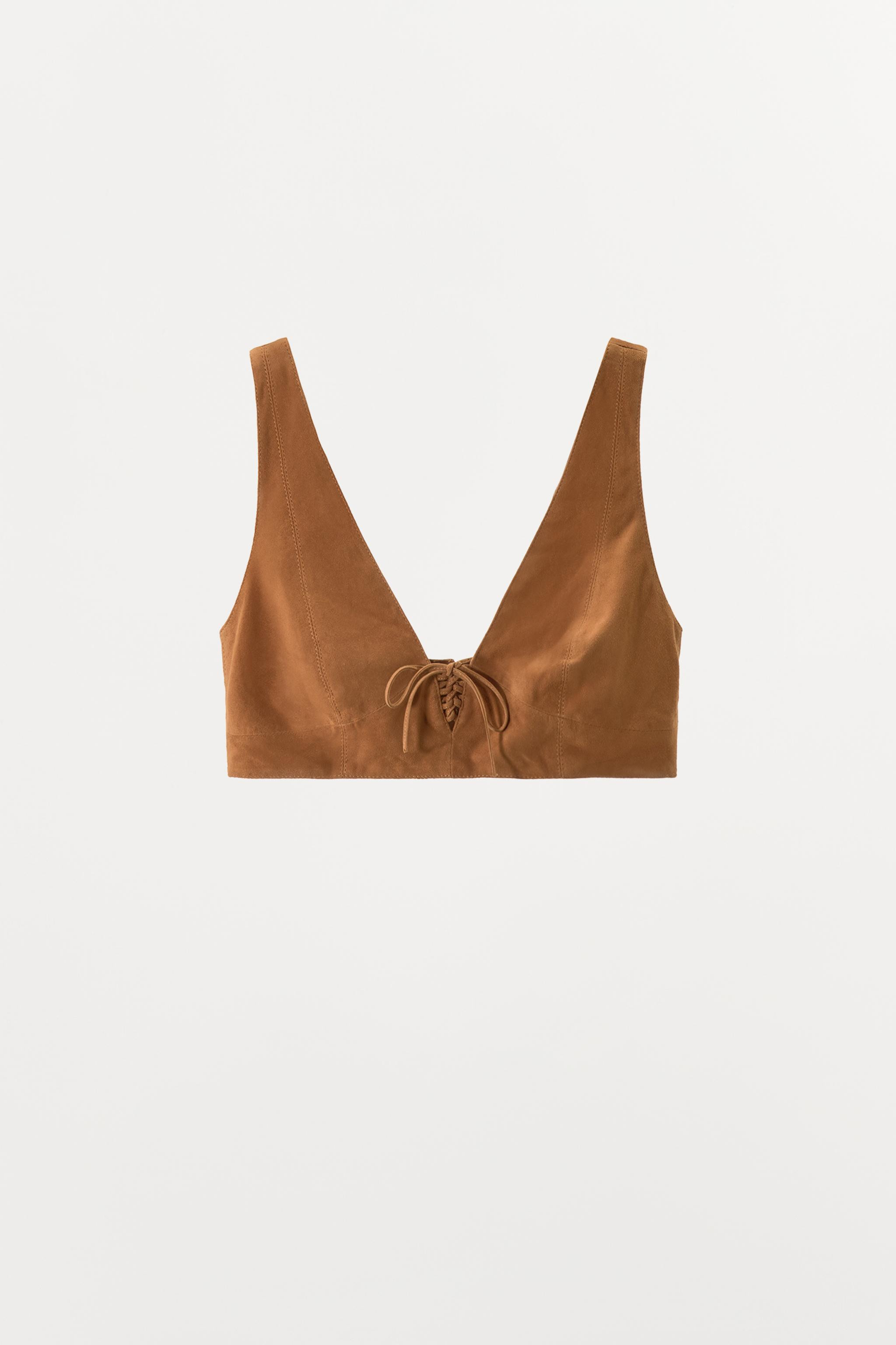 100% SUEDE TIE TOP | Zara US