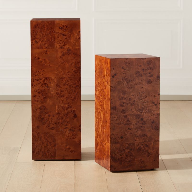Burled Wood Pedestal Tables | CB2 | CB2