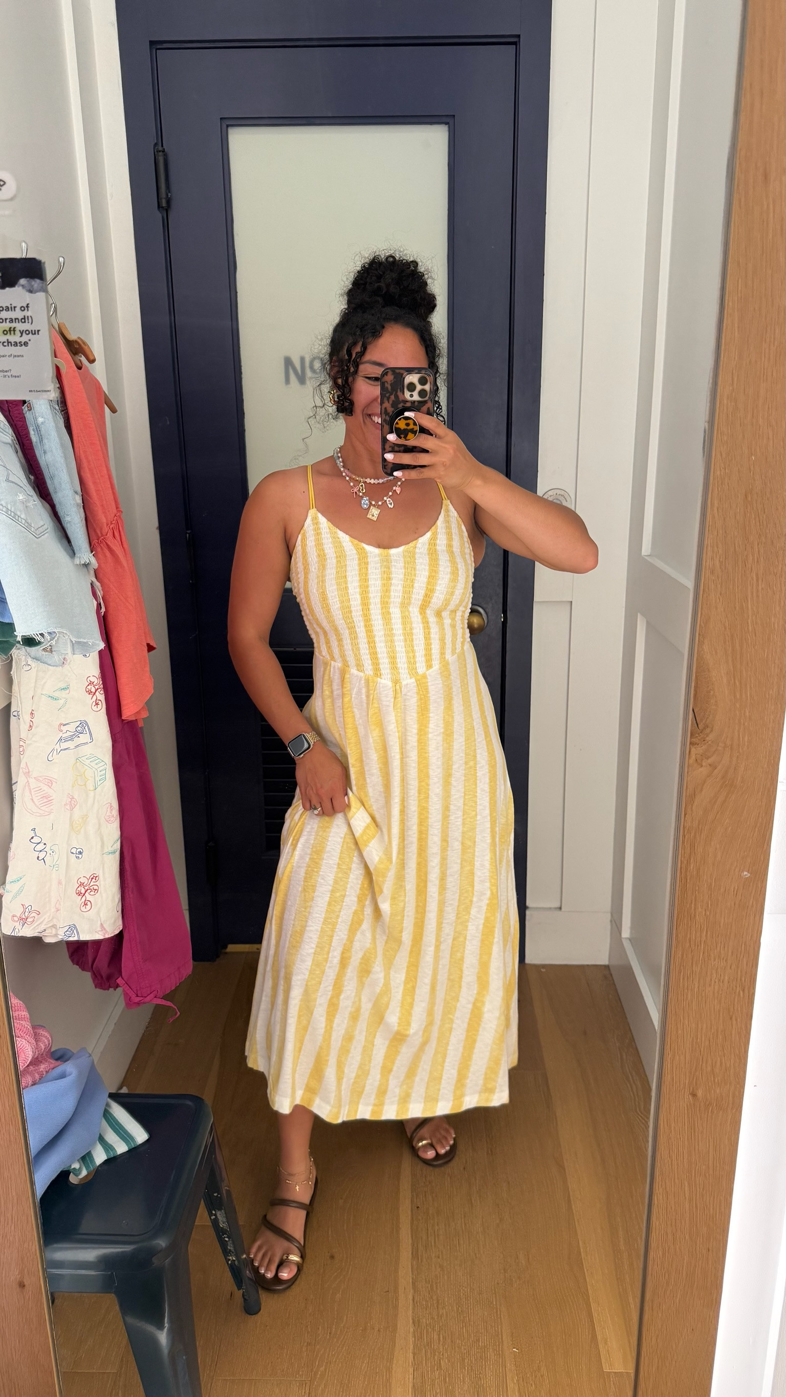 American Eagle smocked maxi dress. I love the stripe detail and smocked bodice for an easy everyday summer look. 

 #LTKootd #LTKmomlife #LTKSeasonal