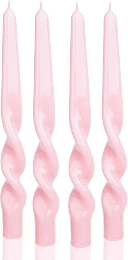 MAITREYA Pink Spiral Taper Candles Conical Stick Candles Handmade Twisted Candles-Set of 4 for De... | Amazon (US)
