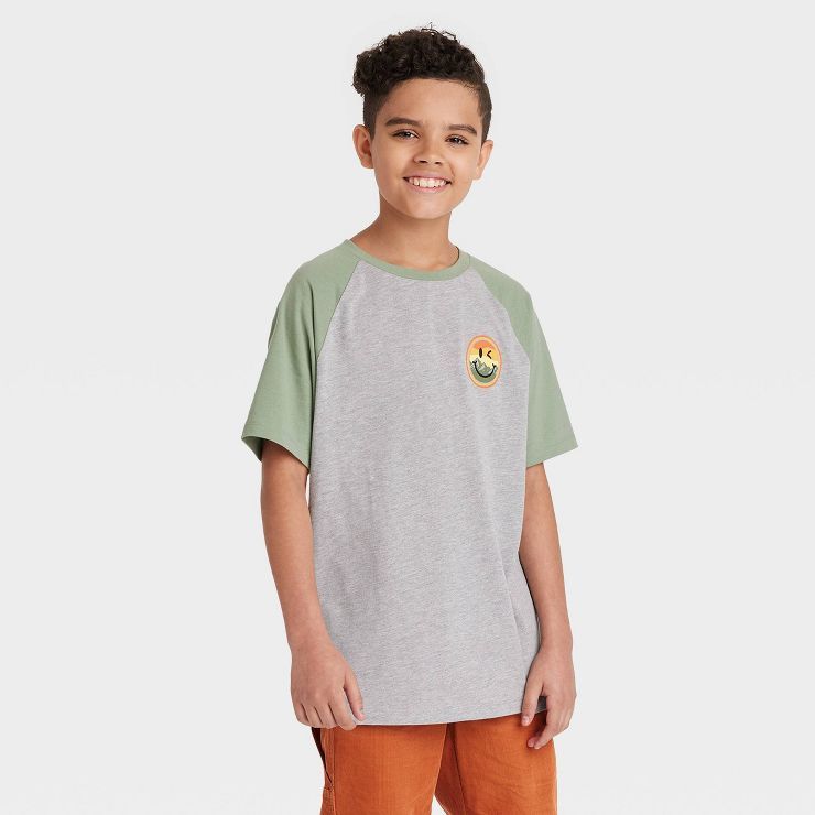 Boys' Do Good by Nature Raglan Short Sleeve Graphic T-Shirt - art class™ Light Heather Gray/Tea... | Target