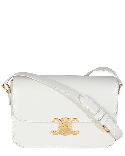 White Leather Classique Triomphe Bag (Authentic Pre-Loved) | Gilt & Gilt City