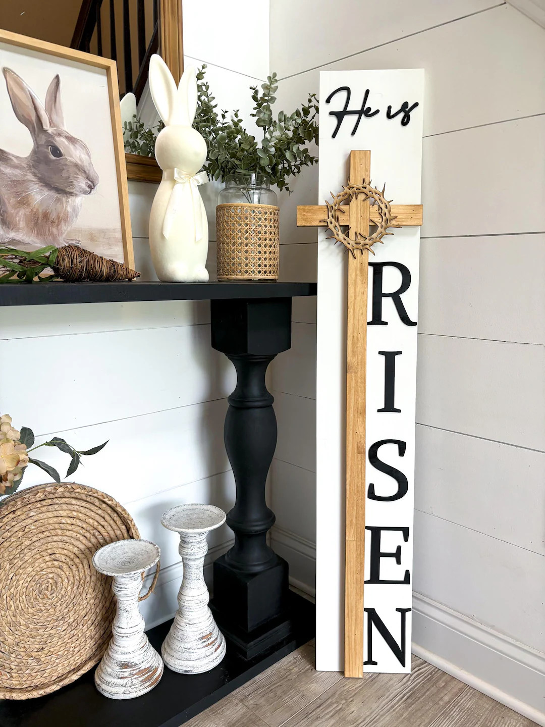He is Risen Sign | Cross Sign | Easter Wood Sign | Spring Porch Decor | Spring Porch Leaner | Wel... | Etsy (US)