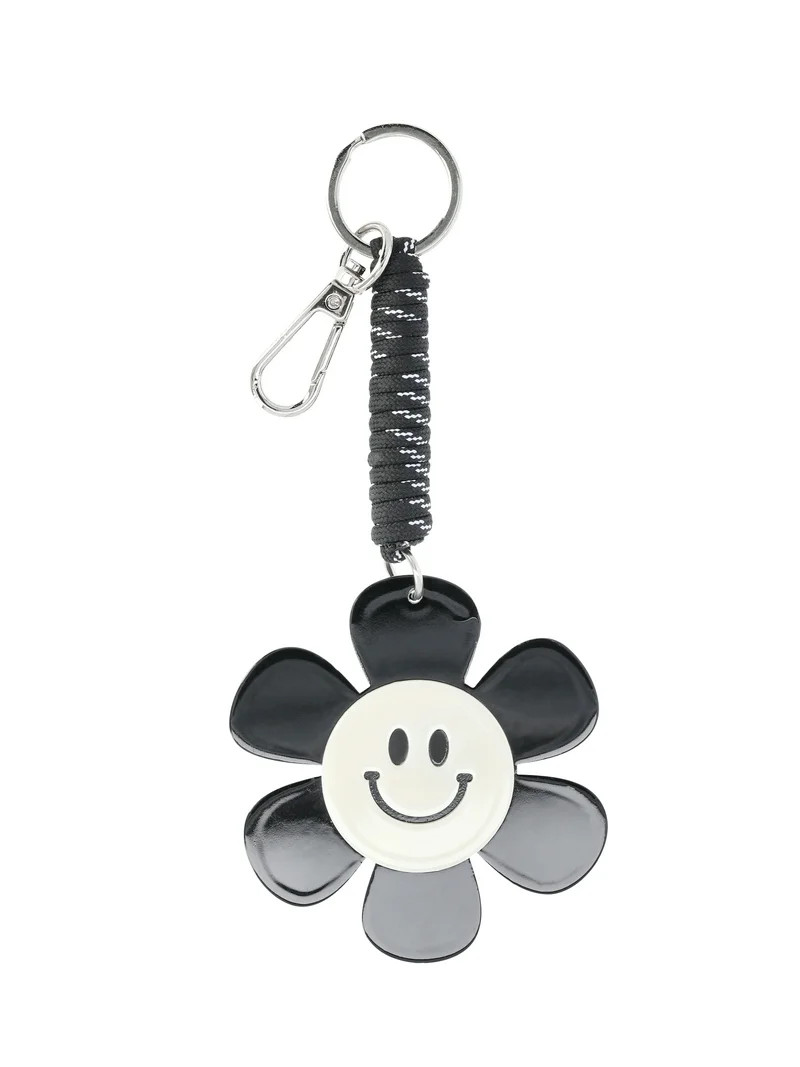 No Boundaries Women's Hands Free Bag Charm, Black/White Flower Bungee | Walmart (US)