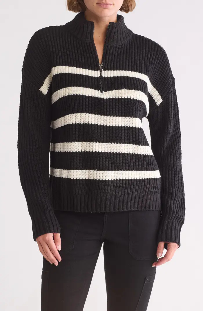 Sporty Stripe Half Zip Sweater | Nordstrom Rack