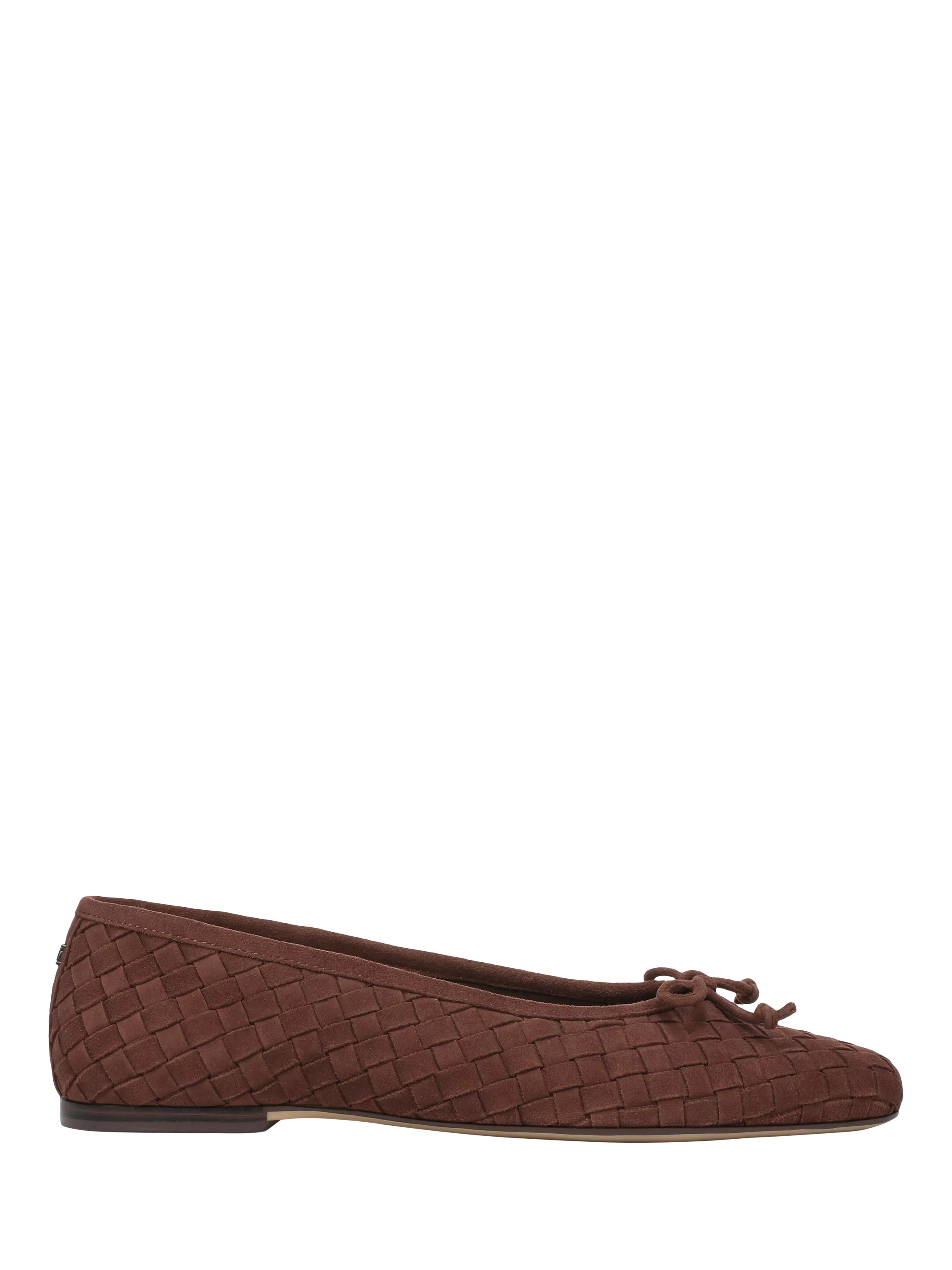 Sam Edelman Ruthie Woven Leather Ballerina Pumps, Java Brown | John Lewis (UK)