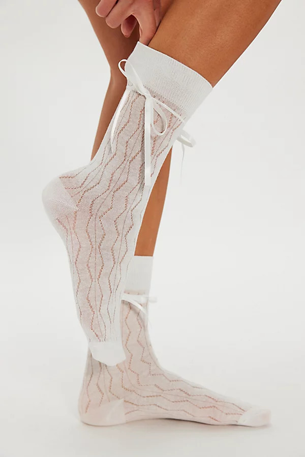 Bella Satin Bow Socks | Free People (Global - UK&FR Excluded)