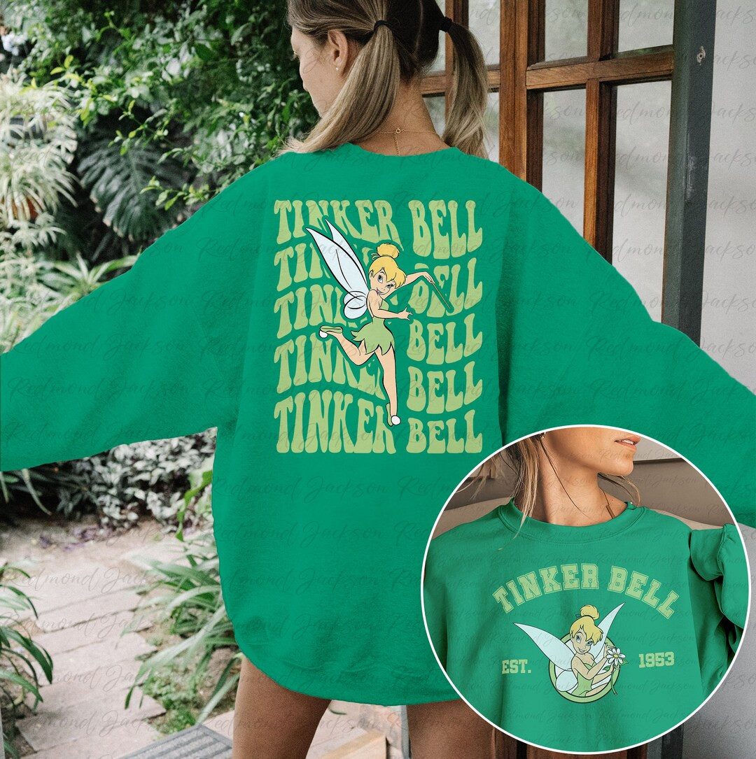 Disney Tinkerbell 2 Side Sweatshirt, Tinker Bell Shirt, Disney Peter Pan Shirt, Neverland Tinkerb... | Etsy (US)