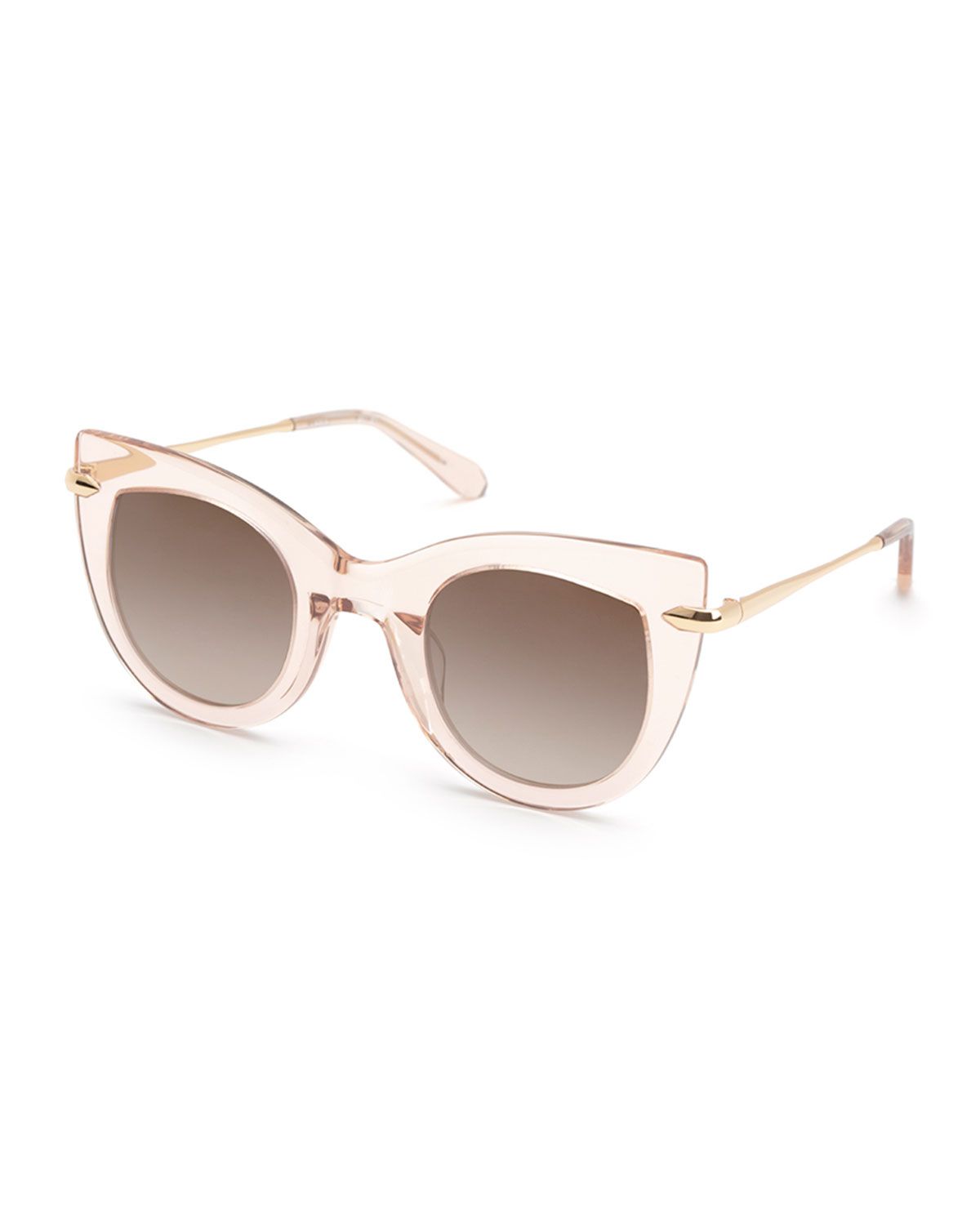 Laveau Acetate Cat-Eye Sunglasses, Petal 24K | Neiman Marcus