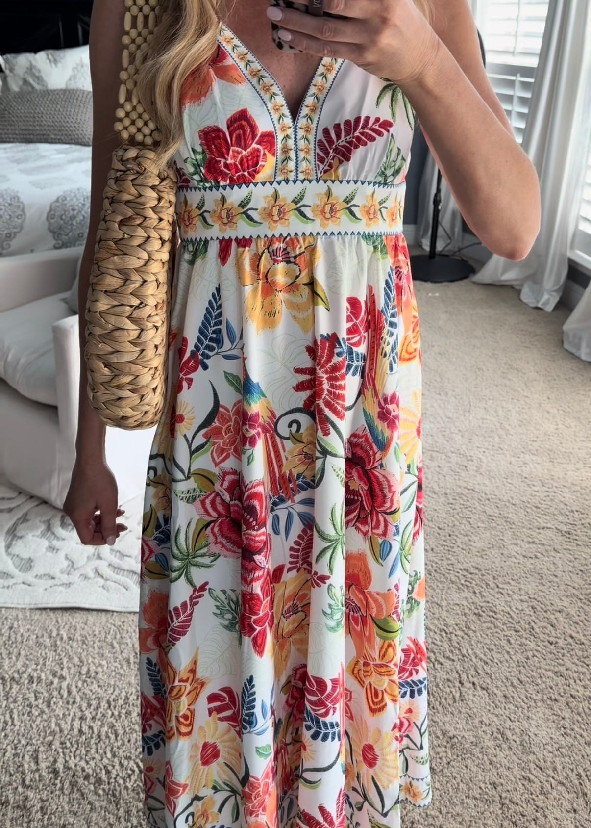 This is the most gorgeous vacation dress. I’m wearing a small. 

Maxi dress | dresses | v-neck | floral dress | beach dress | vacation dress | spring dress | Summer dress | spaghetti strap | flowy | date night | resort wear | 



#LTKSeasonal #LTKootd #LTKmomlife