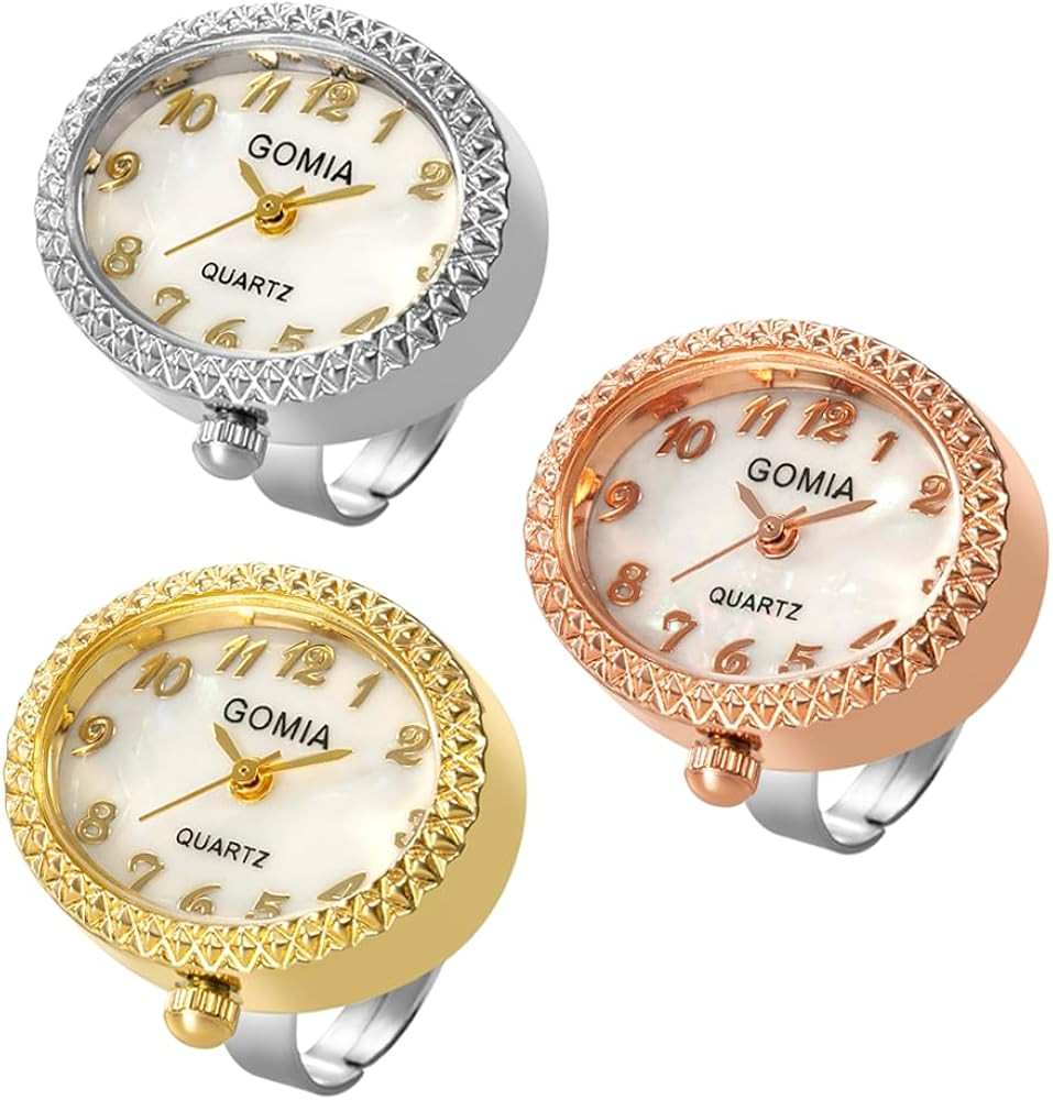 Weicam 3Pcs Women Oval Dial Wholesale Watches Classic Analog Quartz Watch Ring Finger Watch Set | Amazon (US)