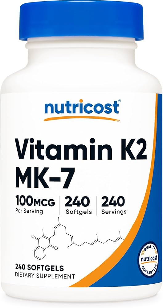 Nutricost Vitamin K2 MK-7 100 mcg, 240 Softgels - Gluten Free and Non-GMO MK7 | Amazon (US)