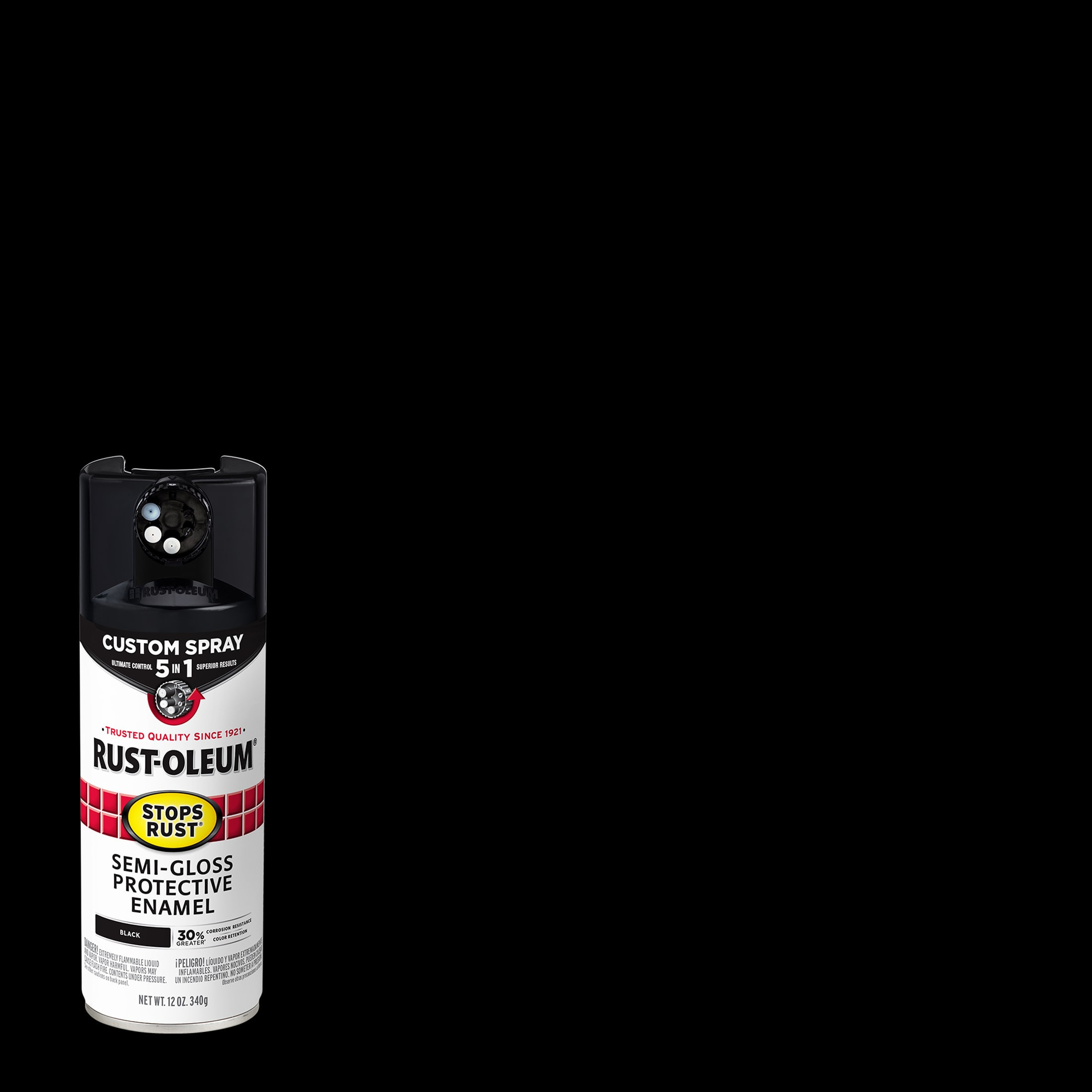 Rust-Oleum Stops Rust 5-in-1 Semi-gloss Black Spray paint ( NET WT. 12-oz ) | 376909 | Lowe's