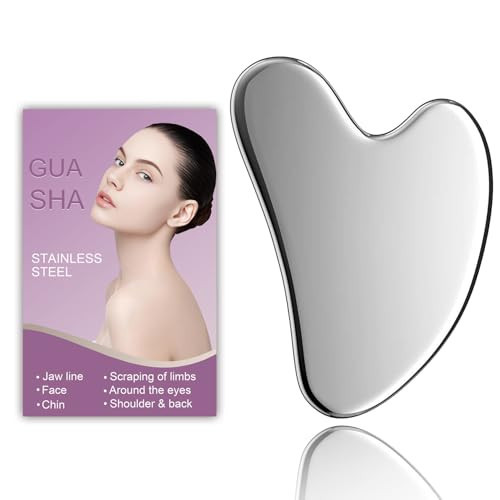 EDCBMB Stainless Steel Gua Sha Facial Tools Metal Silver Guasha for Face Chin & Jawline Sculpting Eyes Neck Body Tighten Skin Massage Skin Care Gifts | Amazon (US)