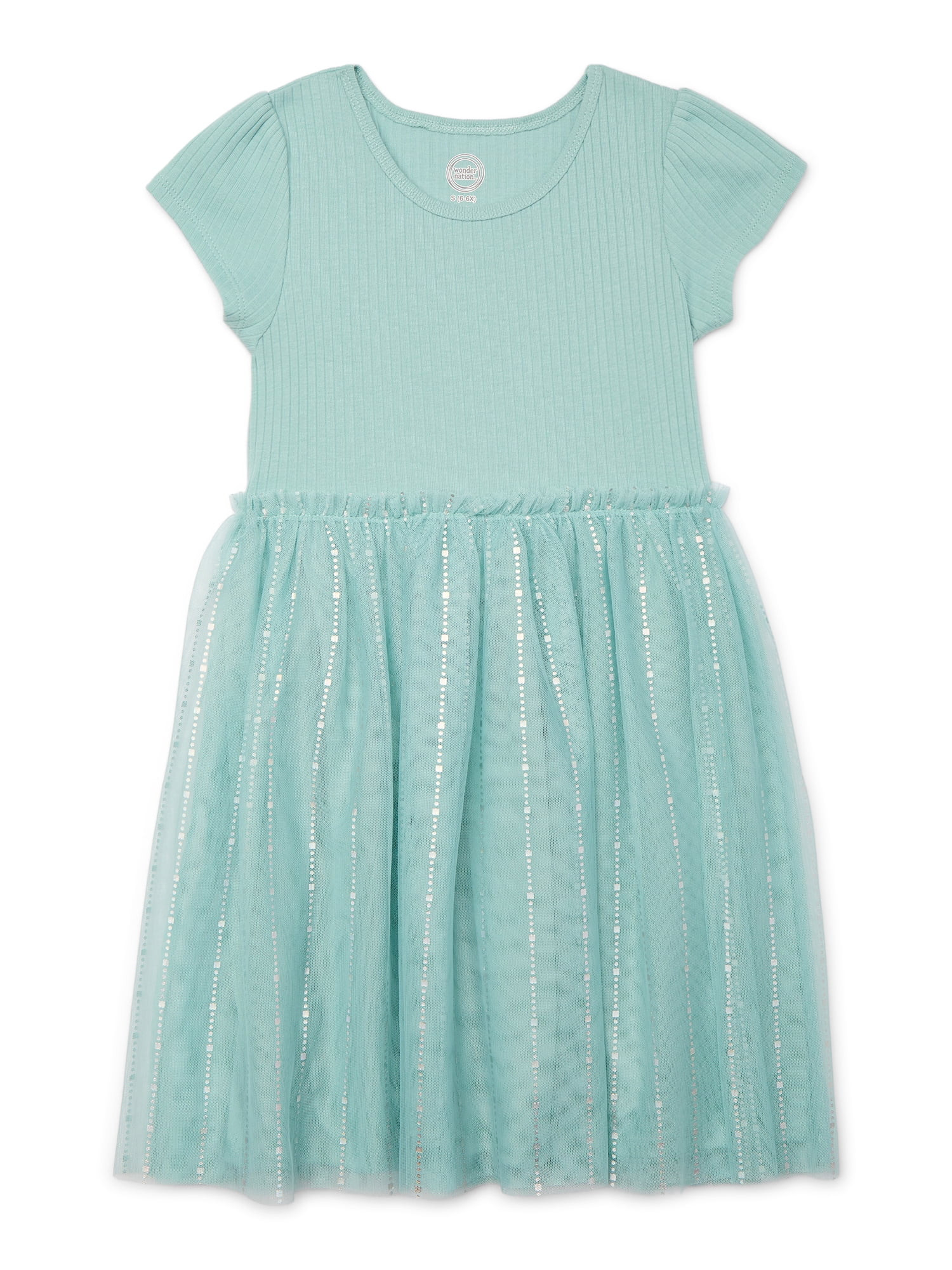 Wonder Nation Girls Short Sleeve Tutu Dress, Sizes 4-18 & Plus - Walmart.com | Walmart (US)
