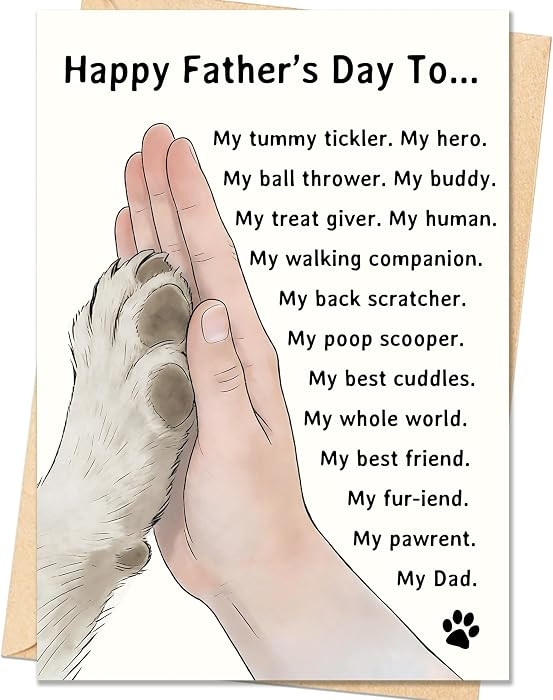 IDU Fathers Day Card Gifts, Dog Dad Fathers Day Card Gift, Dog Dad Gifts for Men Husband, Happy F... | Amazon (US)