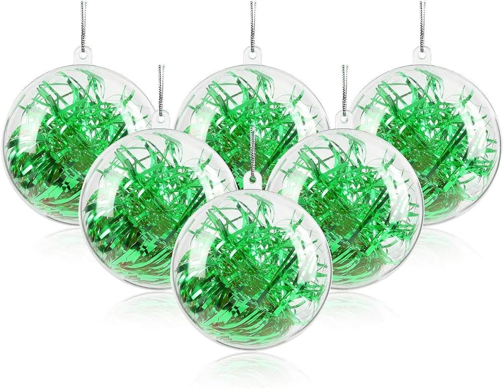 Uten 20Pcs Clear Plastic Fillable Ornament, Christmas Decorations Tree Ball, DIY Craft Ball, for ... | Amazon (US)