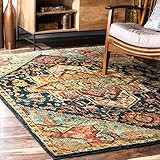 nuLOOM Tabetha Tribal Medallion Area Rug, 5' x 7' 5", Green | Amazon (US)