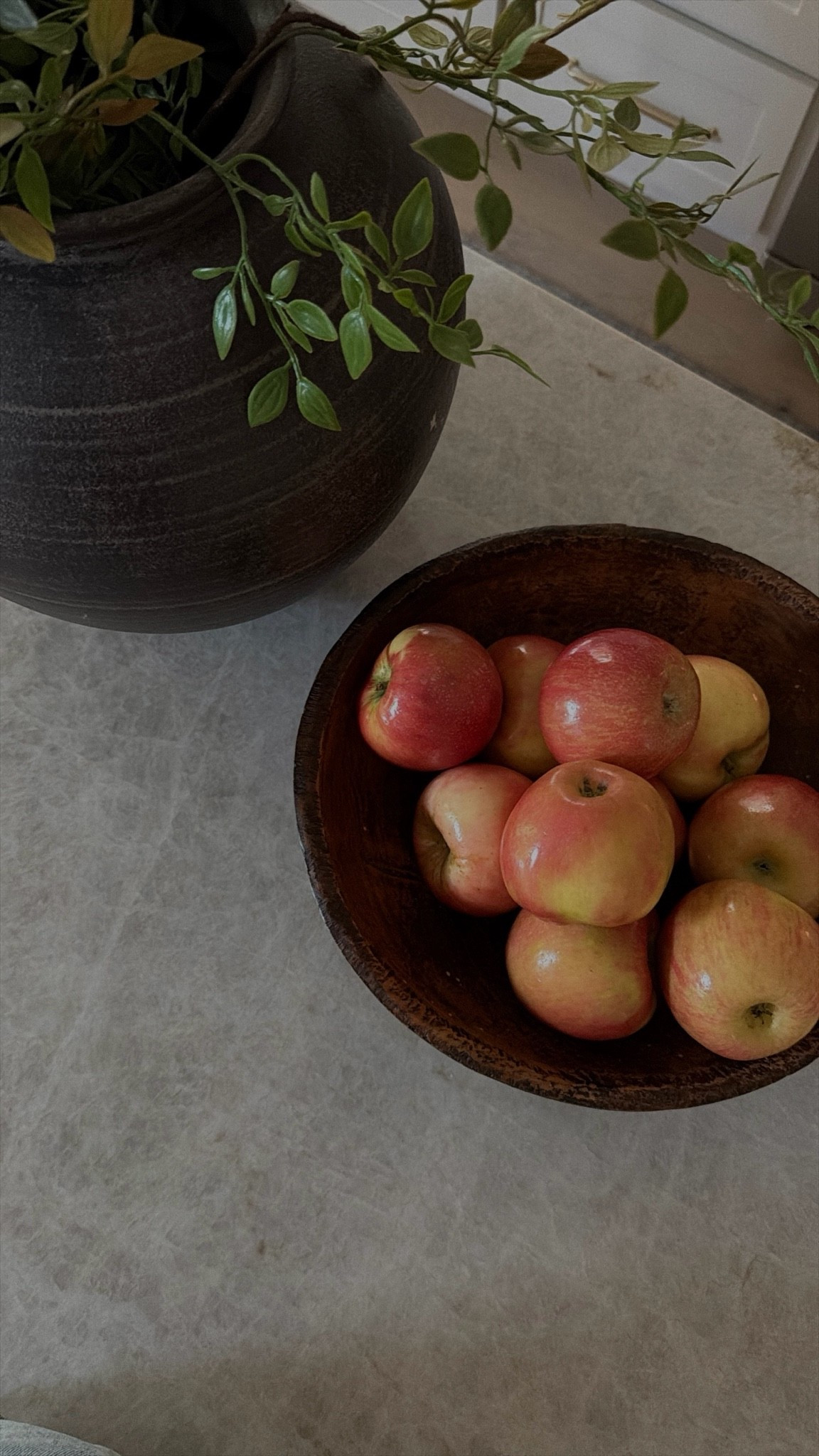 Island centerpiece idea that doubles as a way to store your fruit! 

Prettiest carved wood bowl and this target vase is back in stock! Paired with my go-to Amazon stems 🤎

#LTKHome