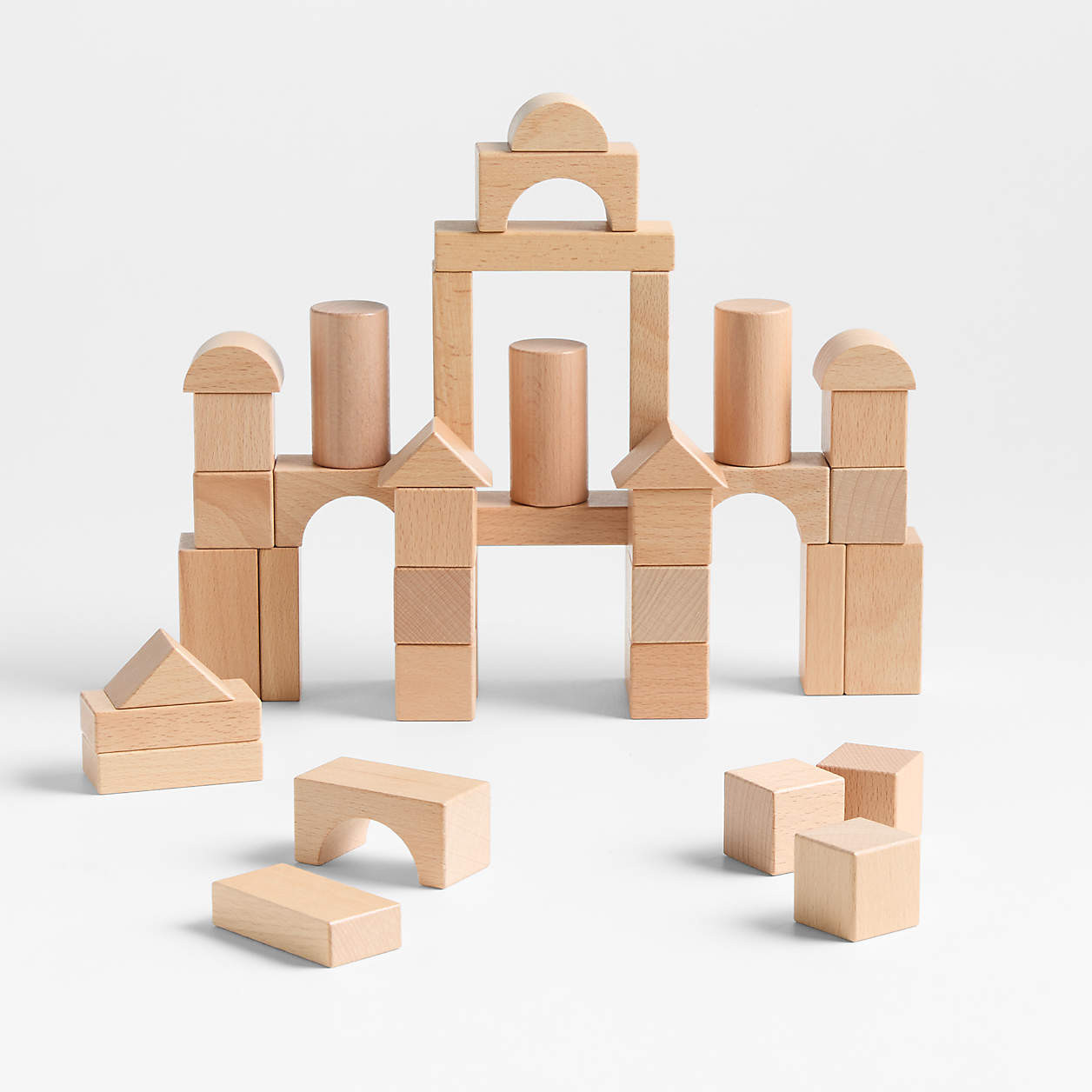100-Piece Natural Wooden Kids Building Block Set + Reviews | Crate & Kids | Crate & Barrel