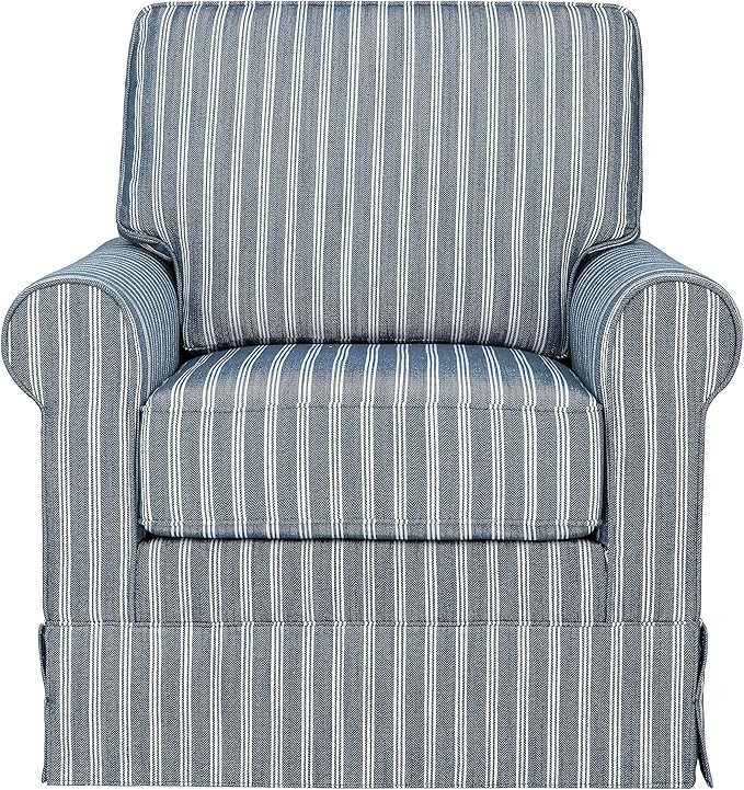 Jofran Inc. Riley Traditional Striped Upholstered Skirted Swivel Accent Chair | Amazon (US)