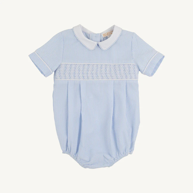 Bradford Bubble - Breakers Blue Seersucker with Worth Avenue White | The Beaufort Bonnet Company