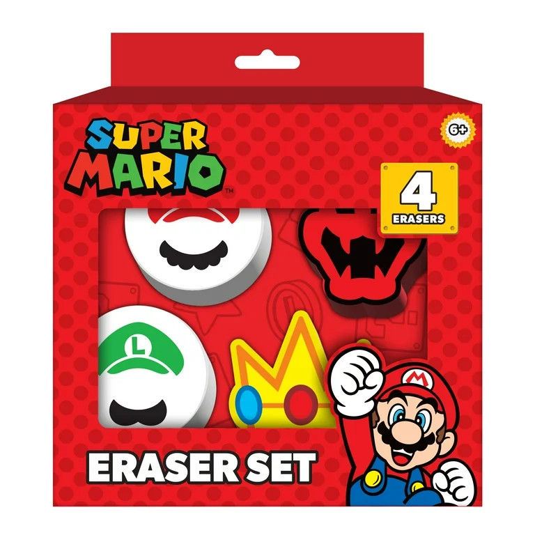 Nintendo Super Mario Eraser Set, 4 Count | Walmart (US)