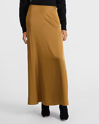 Satin High Waisted Maxi Skirt | Express