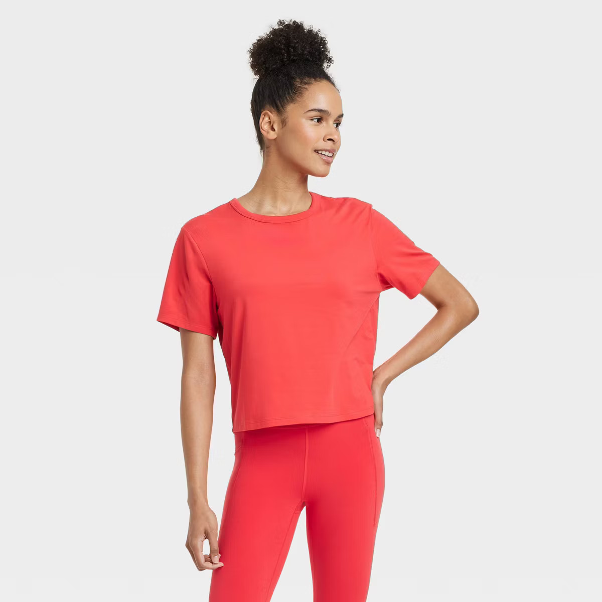 Women's Essential Crewneck Short Sleeve T-Shirt - All In Motion™ Red XS | Target