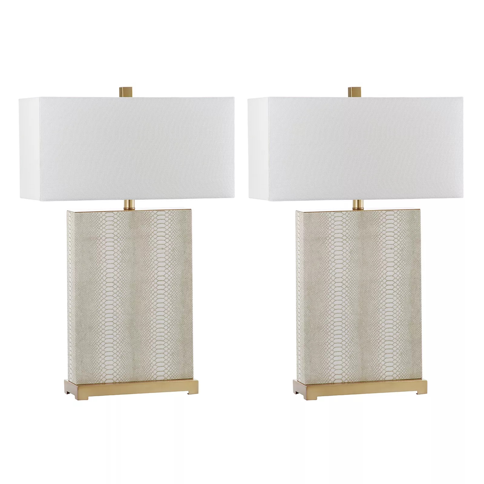 Safavieh Joyce Faux Snakeskin Table Lamp 2-piece Set, Beige | Kohl's