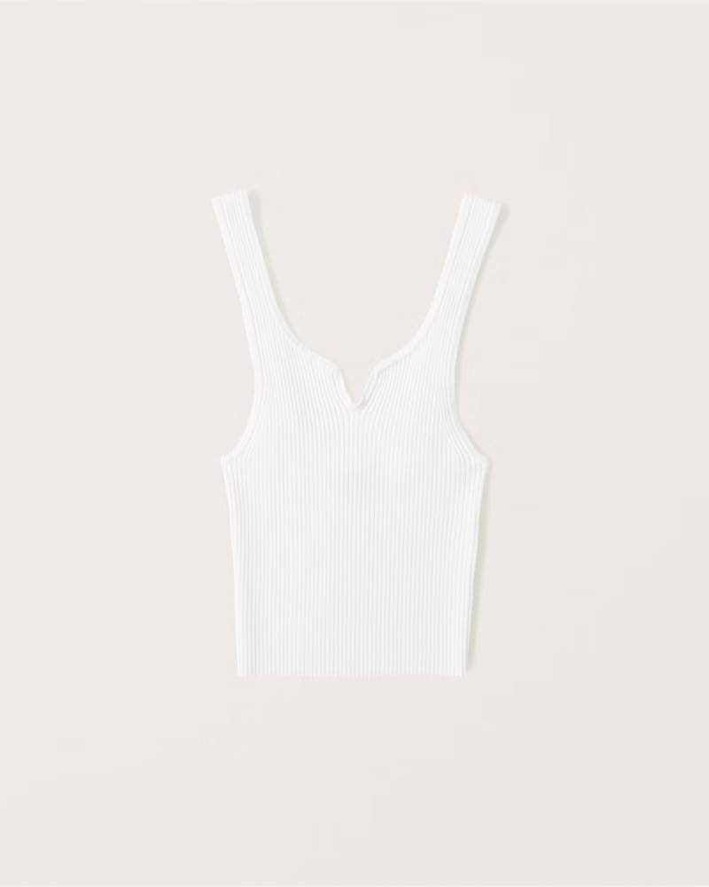 Elevated Knit Notch-Neck Tank | Abercrombie & Fitch (US)