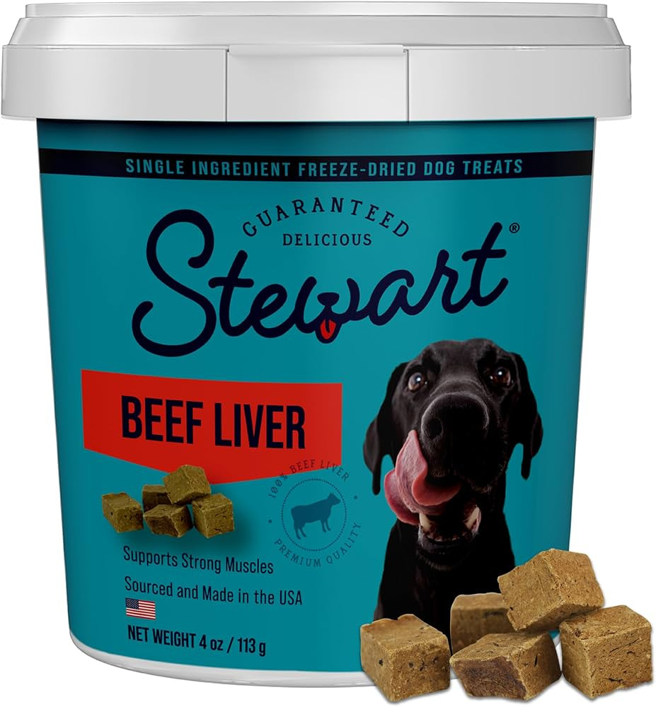 Stewart Beef Liver Dog Treats, 4 oz, ~90 Pieces, Freeze Dried Raw, Single Ingredient, 50% Protein... | Amazon (US)