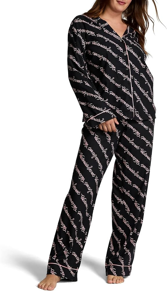 Victoria's Secret Flannel Pajama Set, Long Sleeve Button Down Shirt & Pants Set, Sleepwear for Wo... | Amazon (US)