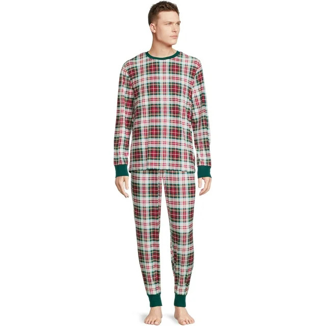 Jolly Jammies Men's Holiday Plaid Matching Christmas Pajamas Set, 2-Piece, Sizes S-XXL - Walmart.... | Walmart (US)