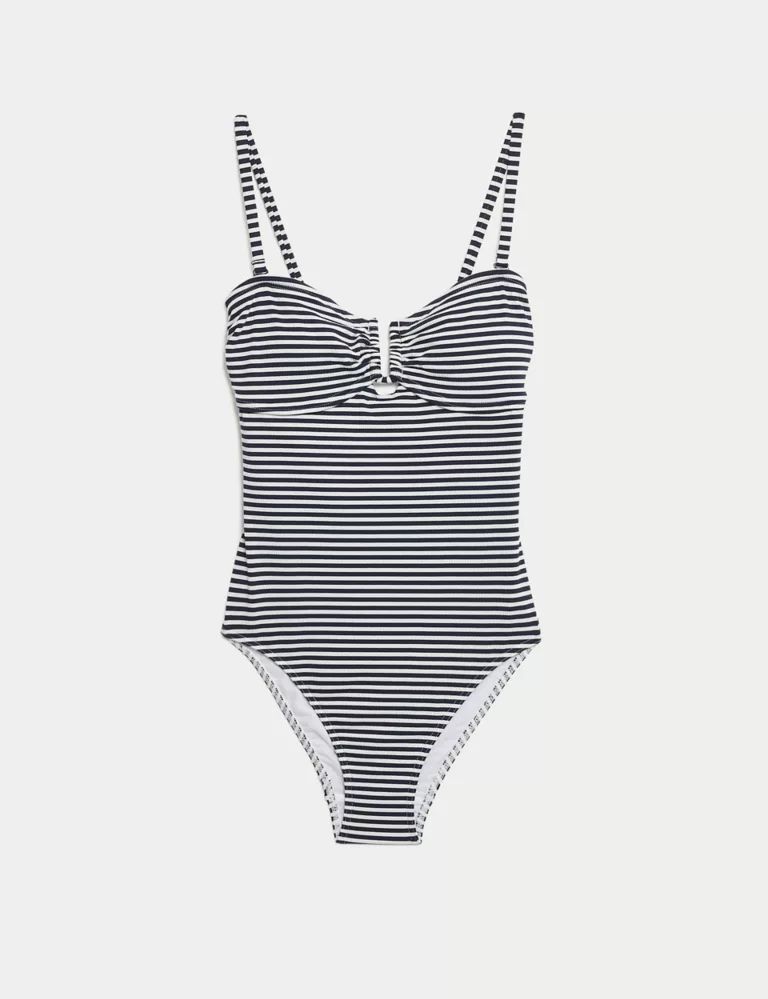Striped Padded U-Wire Bandeau Swimsuit | Marks & Spencer (UK)