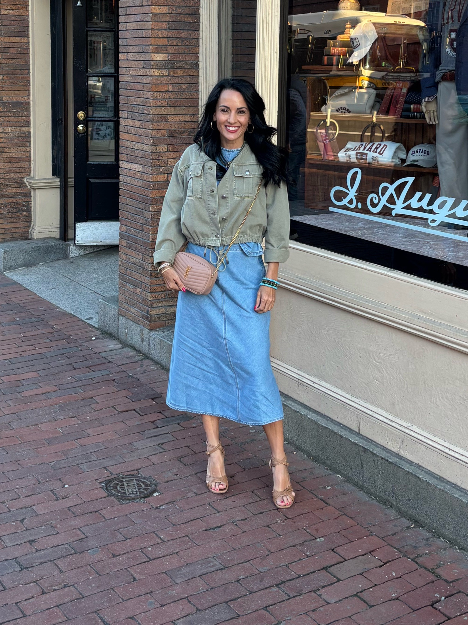 Denim skirt set and cropped jacket 
Fave sandals 


#LTKxMadewell #LTKOver40 #LTKSaleAlert