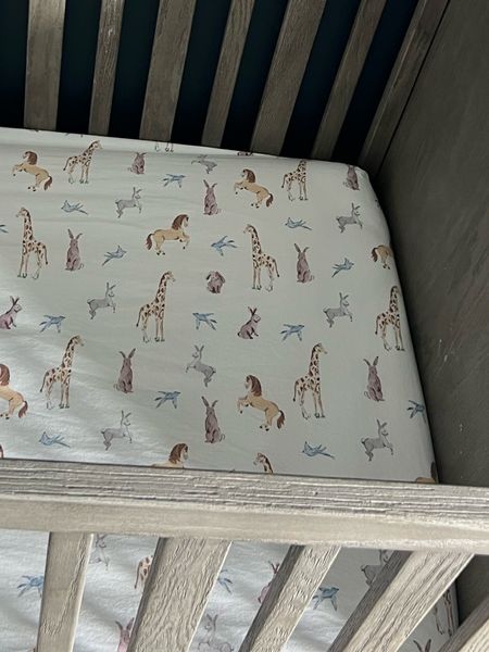 Baby animal theme crib sheet 