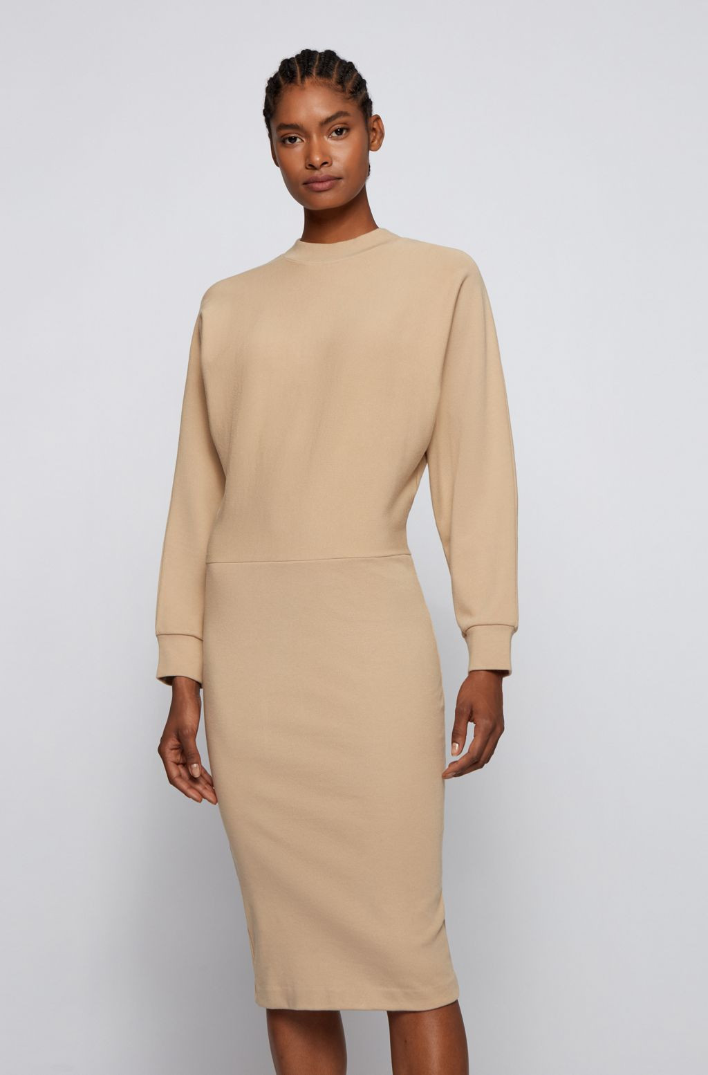 BOSS - Relaxed-fit sweater dress with logo embroidery | Hugo Boss (UK)