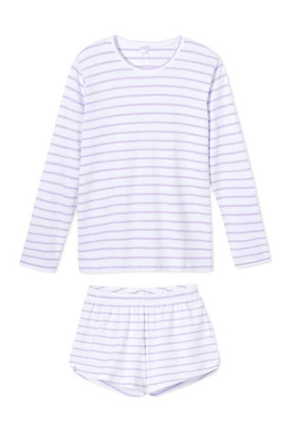 Pima Long-Short Weekend Set in Lilac | LAKE Pajamas